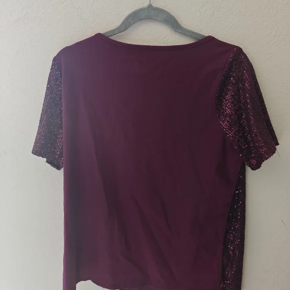 Jingle Belles by Kim Gravel Sequin Front Knit Back Top - Picture 3 of 3